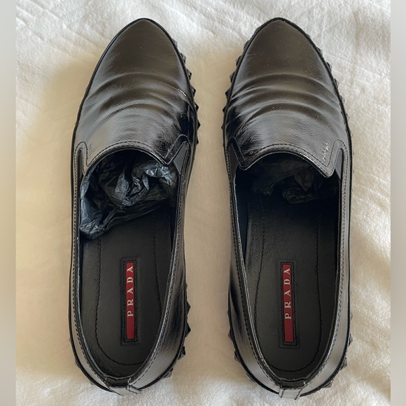 PRADA Black Slip-On Loafers - Picture 3 of 9